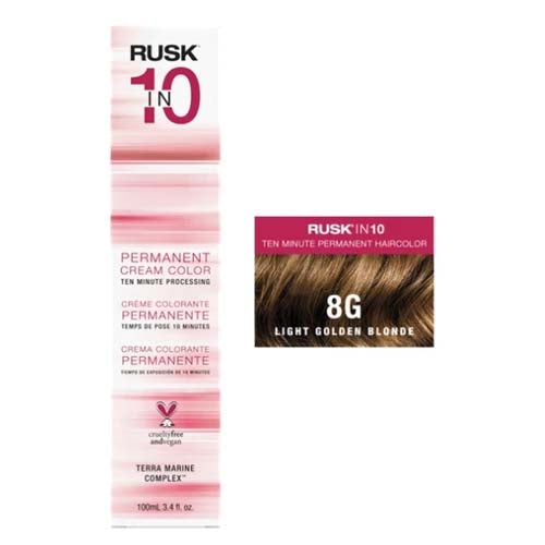 Rusk In 10 Hair Color 3.4 ozHair ColorRUSKColor: 8G Light Golden Blonde