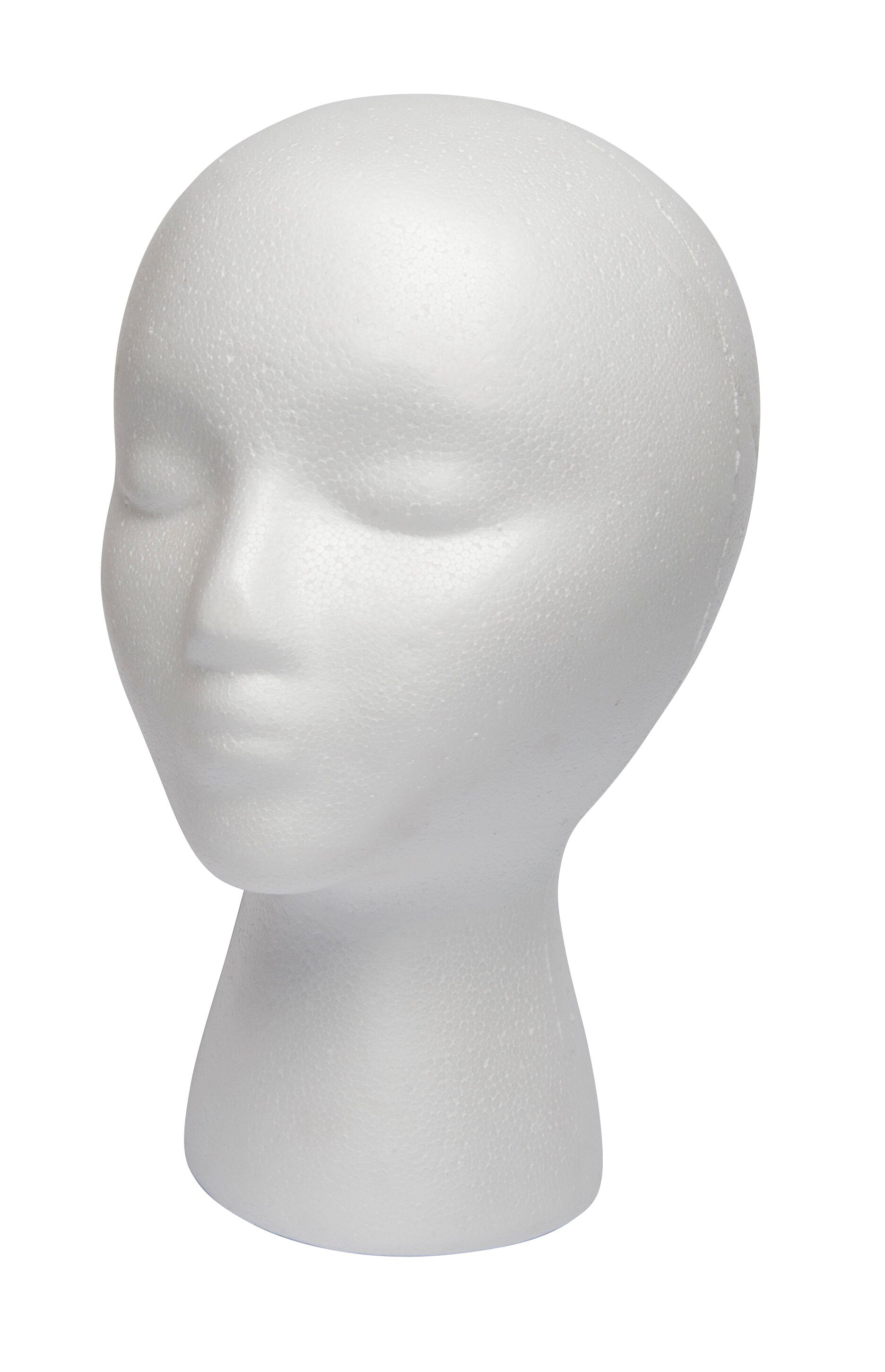Female White Styrofoam Mannequin Head